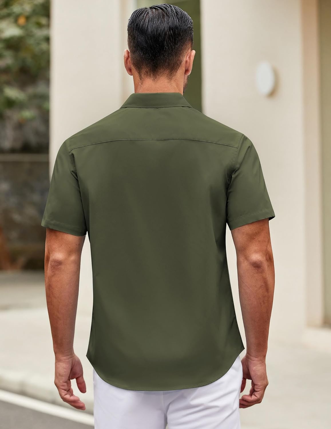 Mens Short Sleeve Casual Button Down Shirts Summer Untucked Dress Shirts - Picture 26 of 154