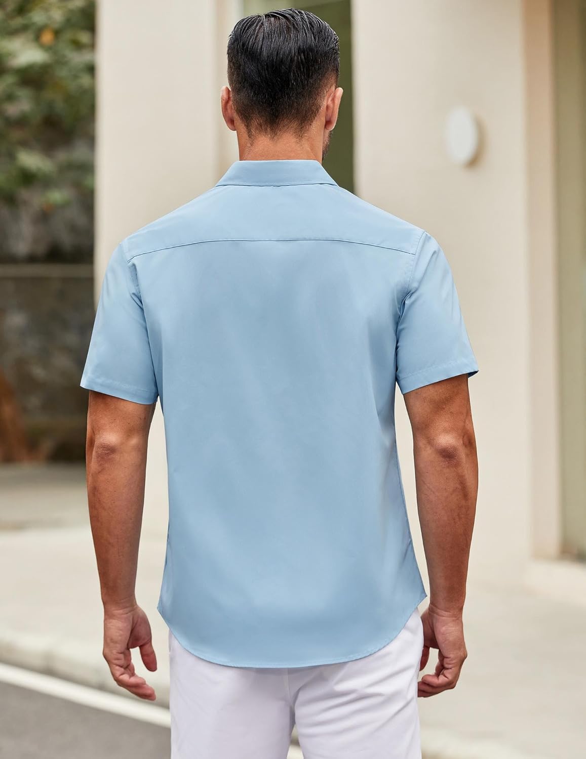 Mens Short Sleeve Casual Button Down Shirts Summer Untucked Dress Shirts - Picture 42 of 154