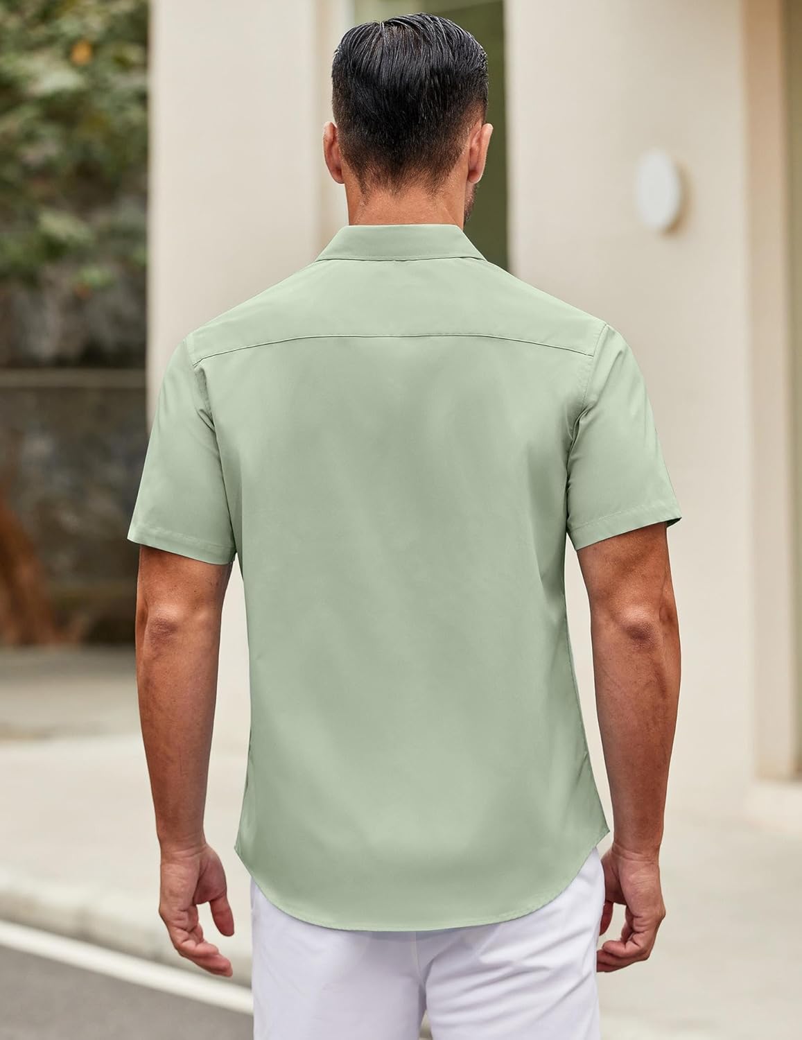 Mens Short Sleeve Casual Button Down Shirts Summer Untucked Dress Shirts - Picture 46 of 154