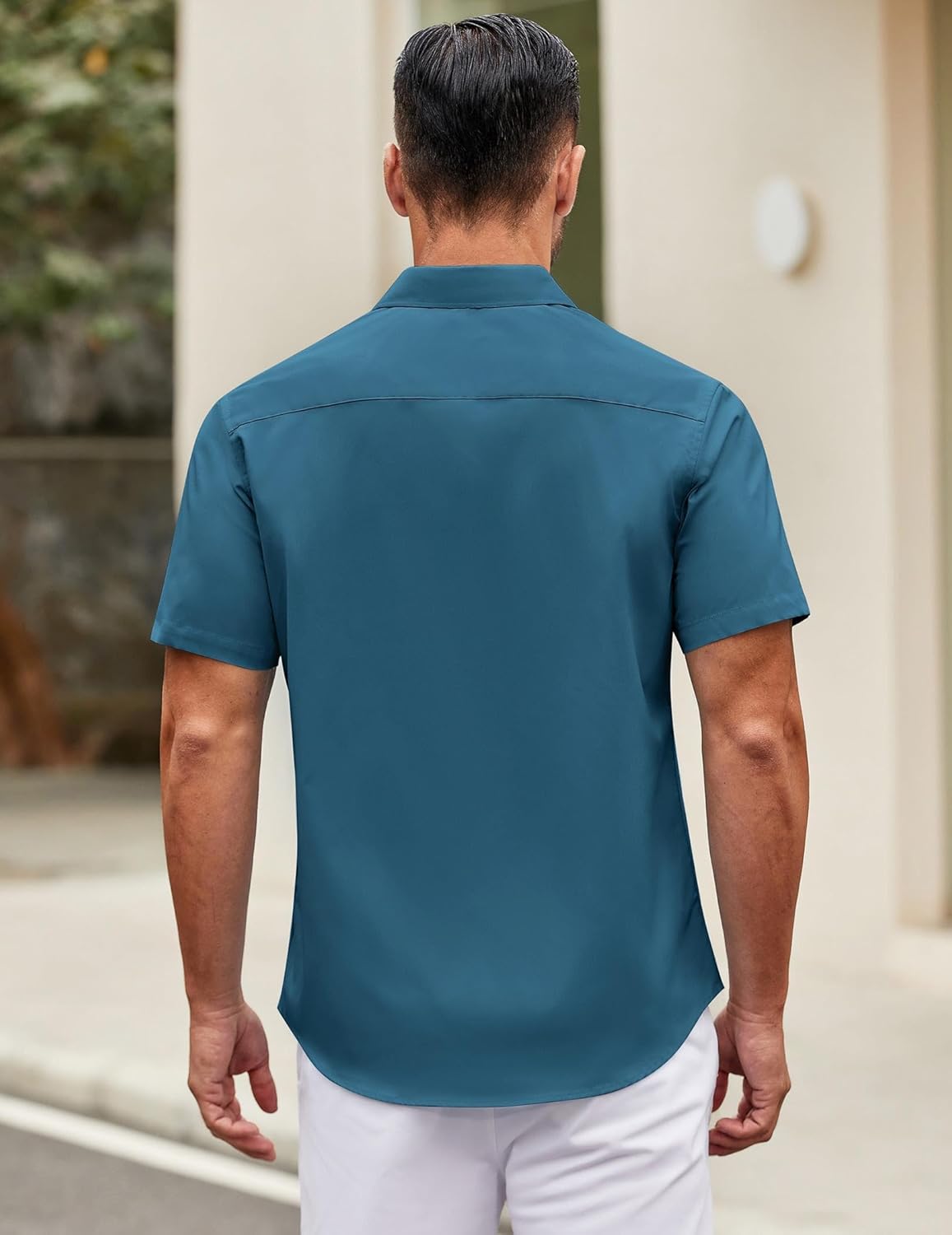 Mens Short Sleeve Casual Button Down Shirts Summer Untucked Dress Shirts - Picture 50 of 154