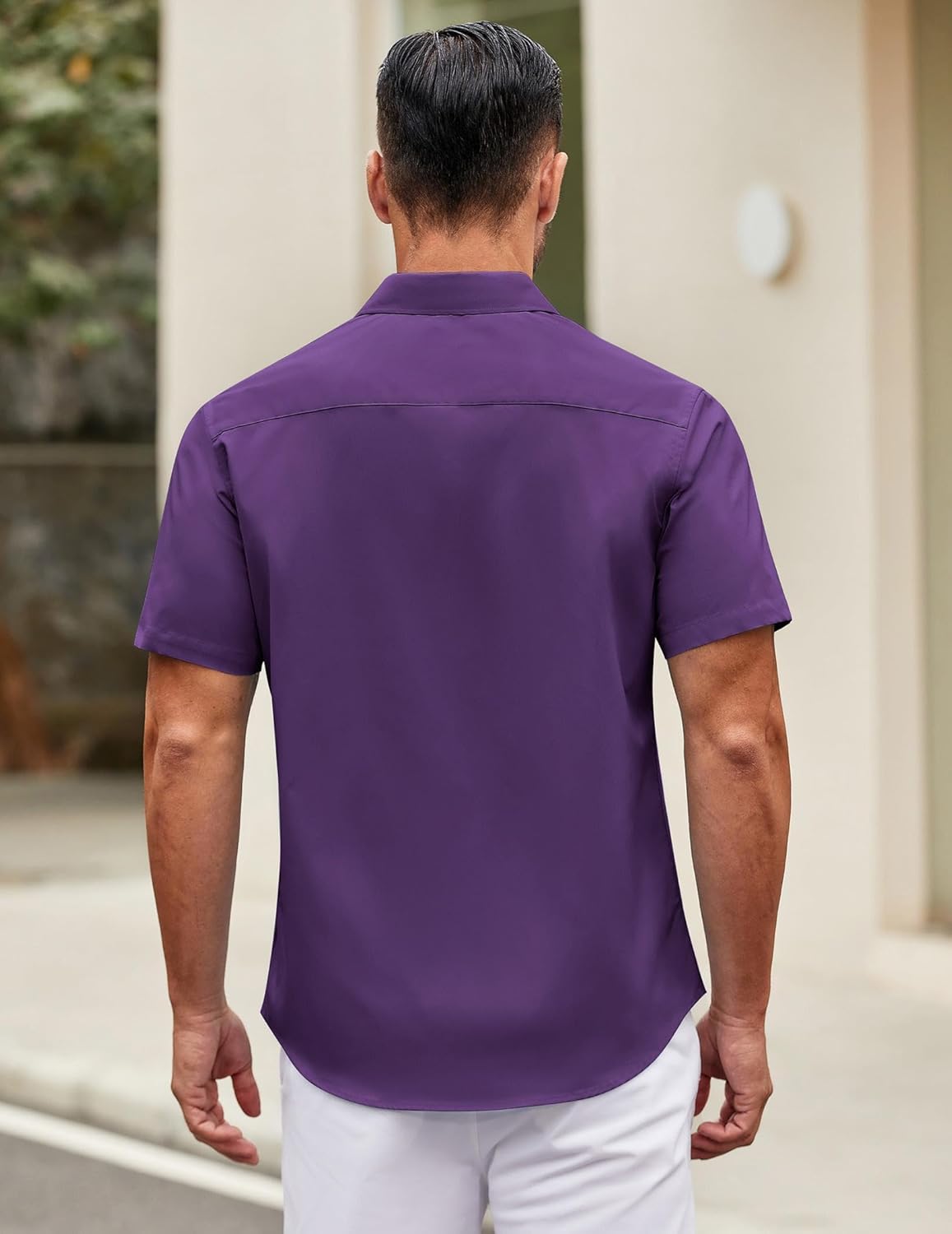 Mens Short Sleeve Casual Button Down Shirts Summer Untucked Dress Shirts - Picture 70 of 154