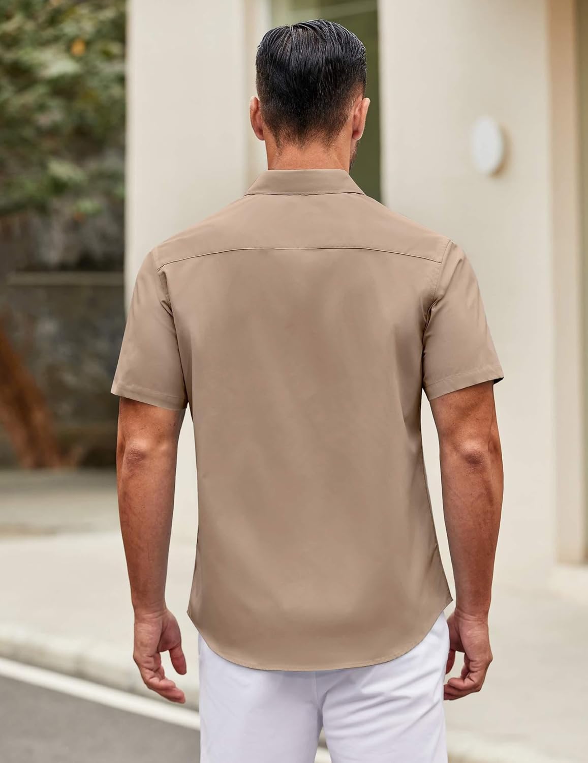 Mens Short Sleeve Casual Button Down Shirts Summer Untucked Dress Shirts - Picture 74 of 154