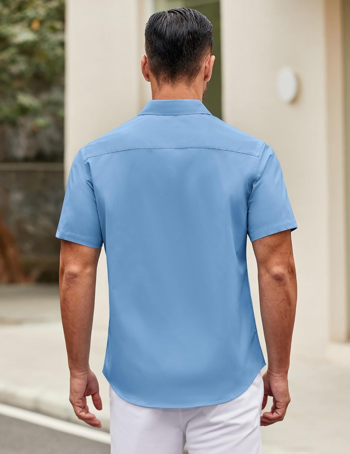 Mens Short Sleeve Casual Button Down Shirts Summer Untucked Dress Shirts - Picture 82 of 154