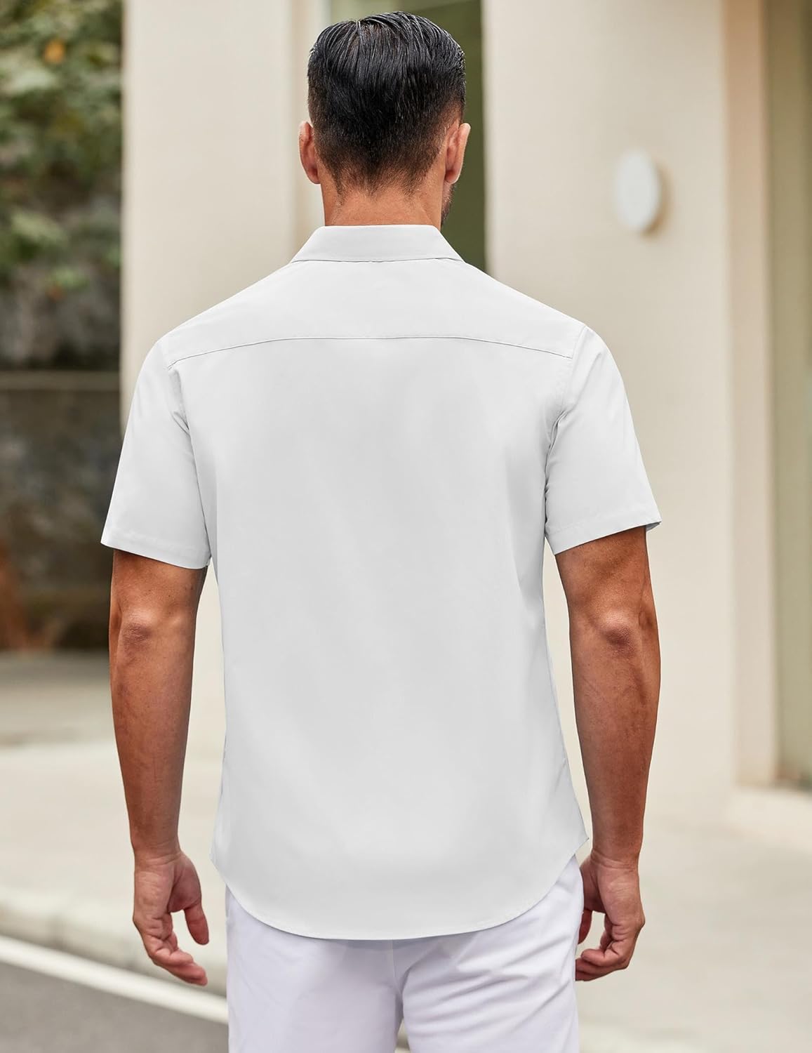 Mens Short Sleeve Casual Button Down Shirts Summer Untucked Dress Shirts - Picture 86 of 154