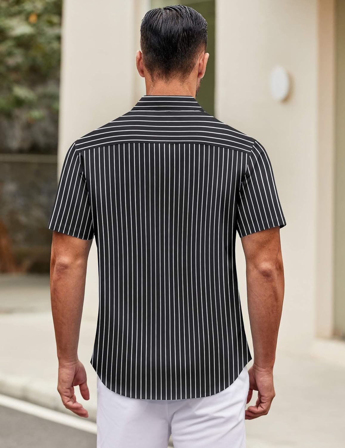 Mens Short Sleeve Casual Button Down Shirts Summer Untucked Dress Shirts - Picture 98 of 154