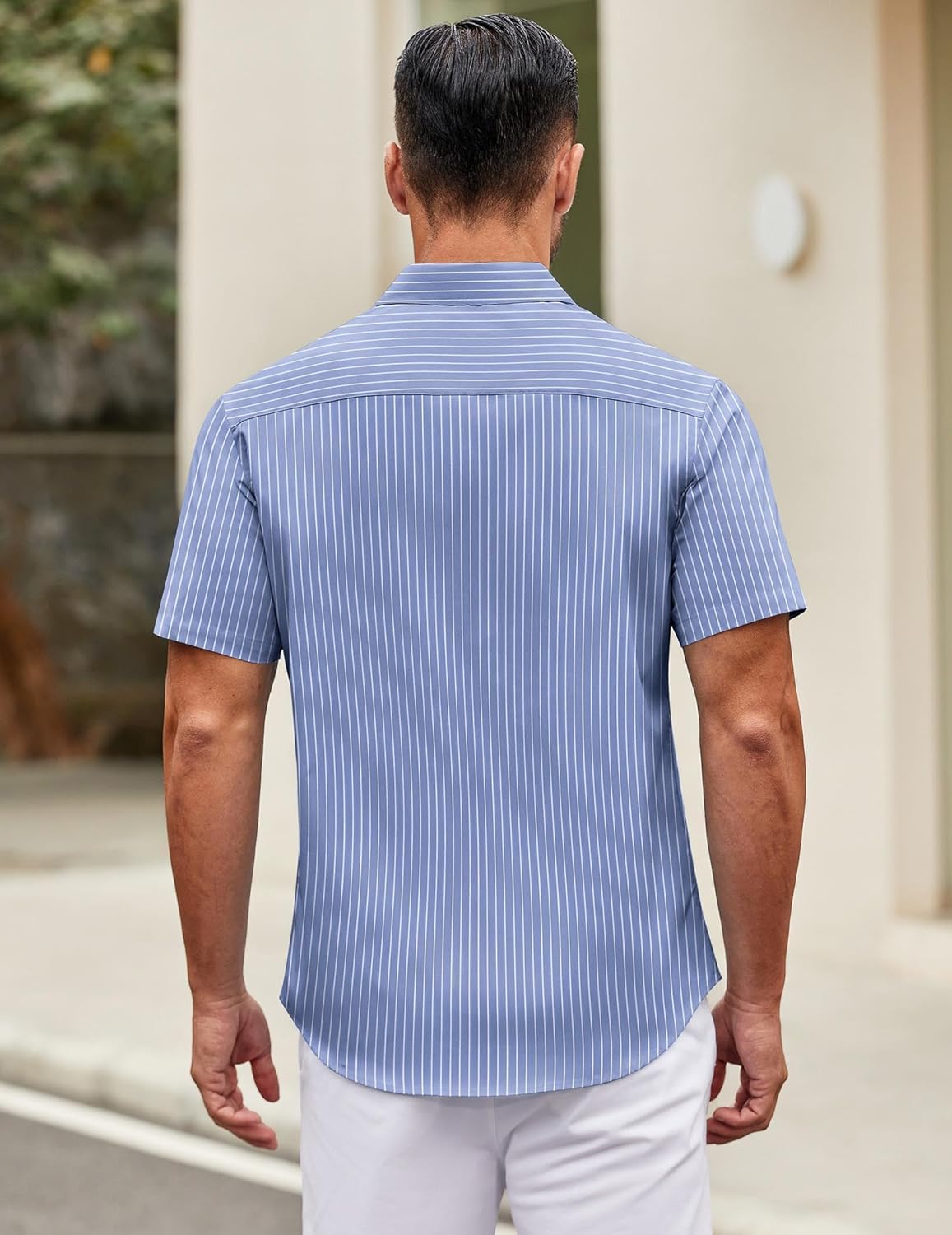 Mens Short Sleeve Casual Button Down Shirts Summer Untucked Dress Shirts - Picture 102 of 154