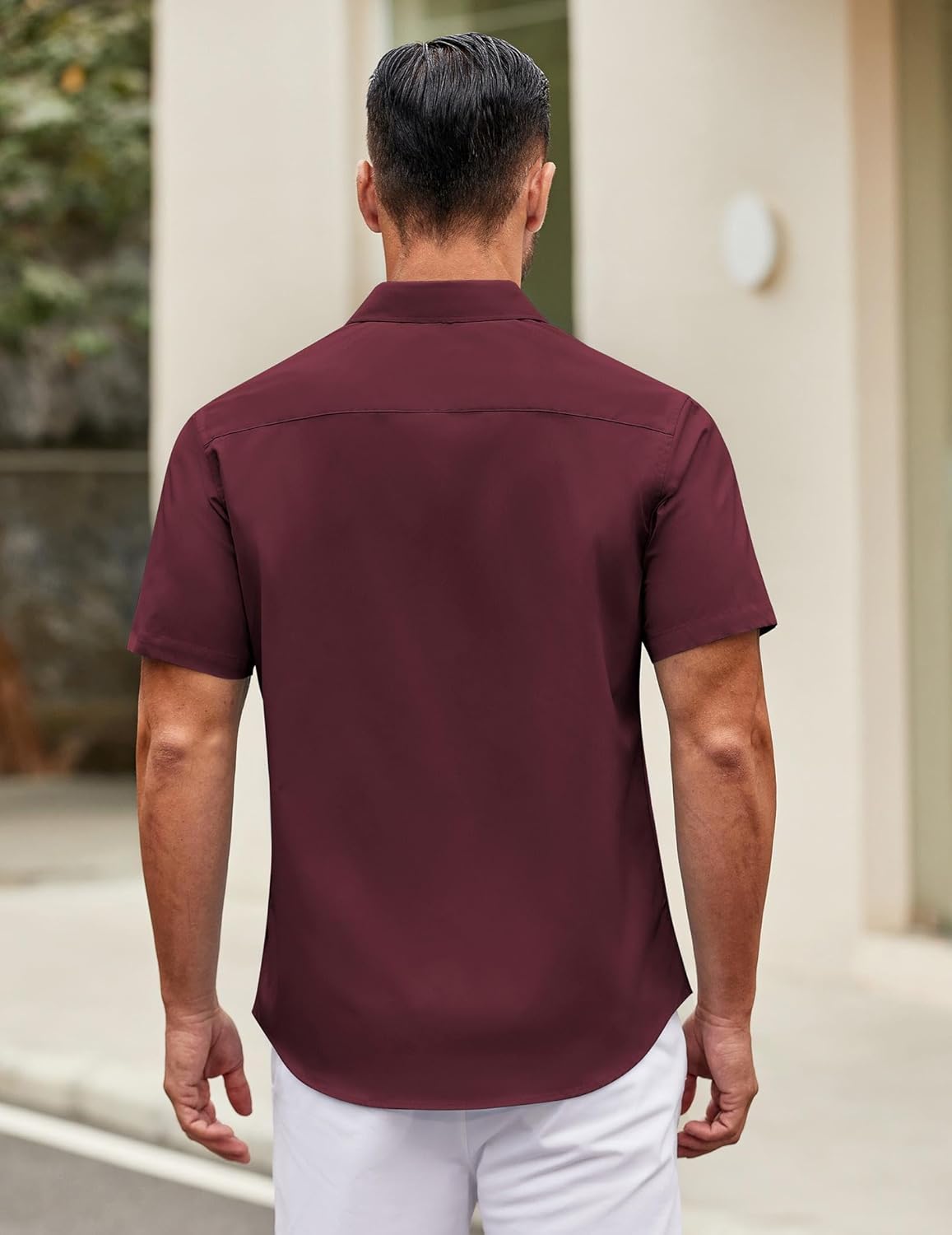 Mens Short Sleeve Casual Button Down Shirts Summer Untucked Dress Shirts - Picture 106 of 154