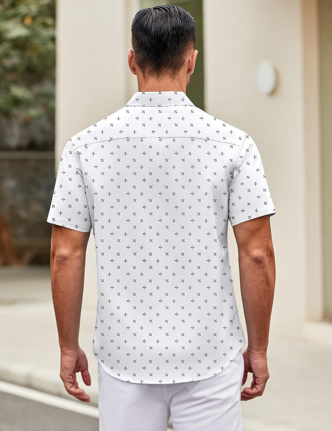 Mens Short Sleeve Casual Button Down Shirts Summer Untucked Dress Shirts - Picture 110 of 154