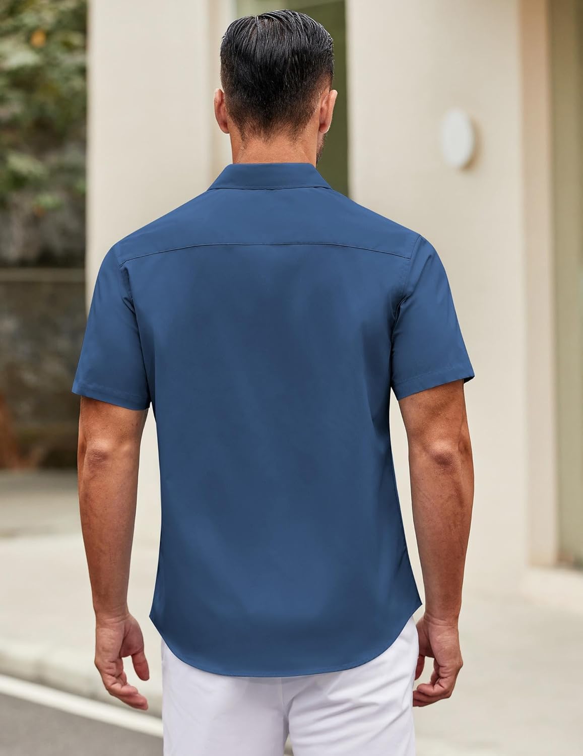 Mens Short Sleeve Casual Button Down Shirts Summer Untucked Dress Shirts - Picture 122 of 154