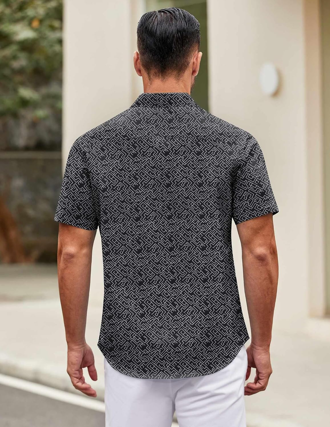 Mens Short Sleeve Casual Button Down Shirts Summer Untucked Dress Shirts - Picture 126 of 154