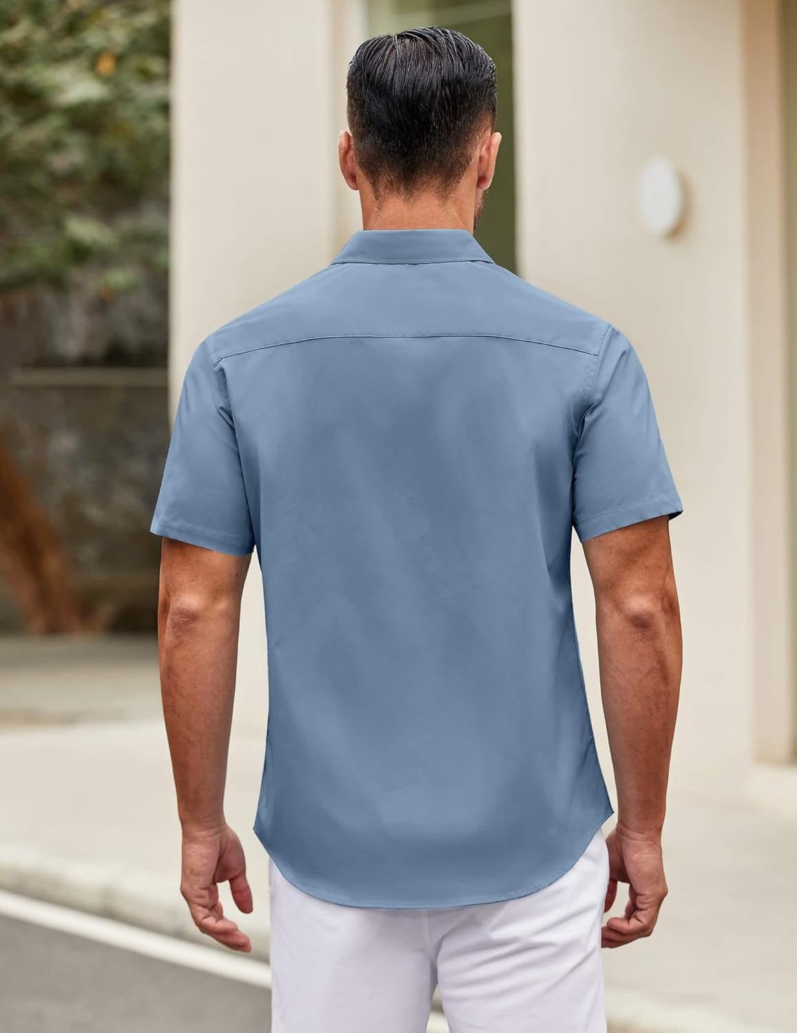 Mens Short Sleeve Casual Button Down Shirts Summer Untucked Dress Shirts - Picture 142 of 154