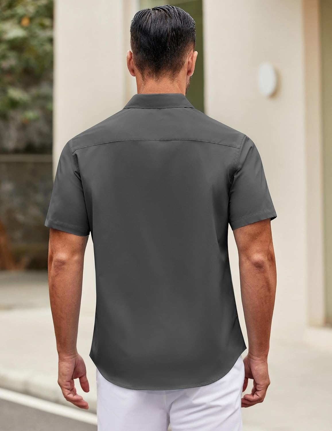 Mens Short Sleeve Casual Button Down Shirts Summer Untucked Dress Shirts - Picture 146 of 154