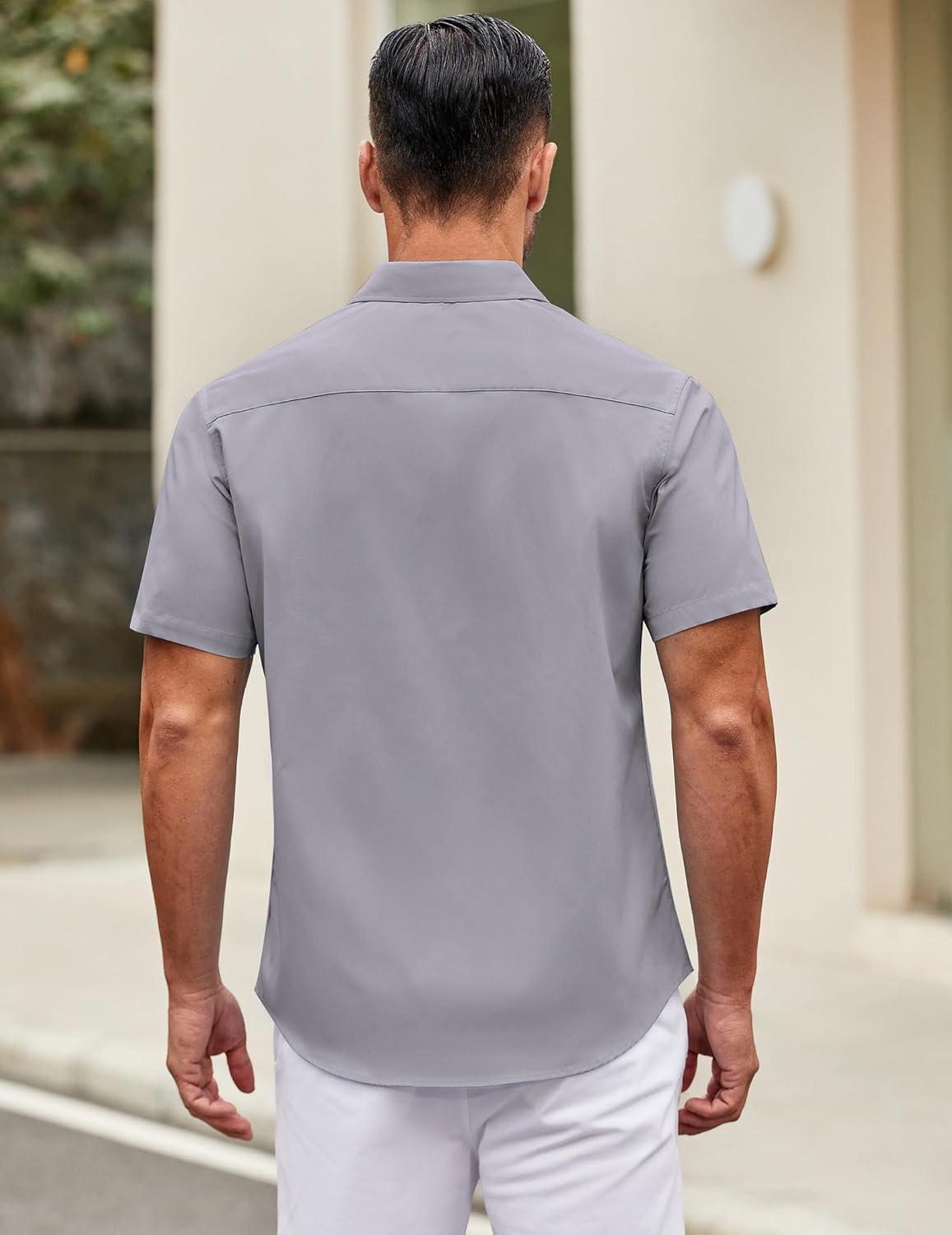 Mens Short Sleeve Casual Button Down Shirts Summer Untucked Dress Shirts - Picture 154 of 154