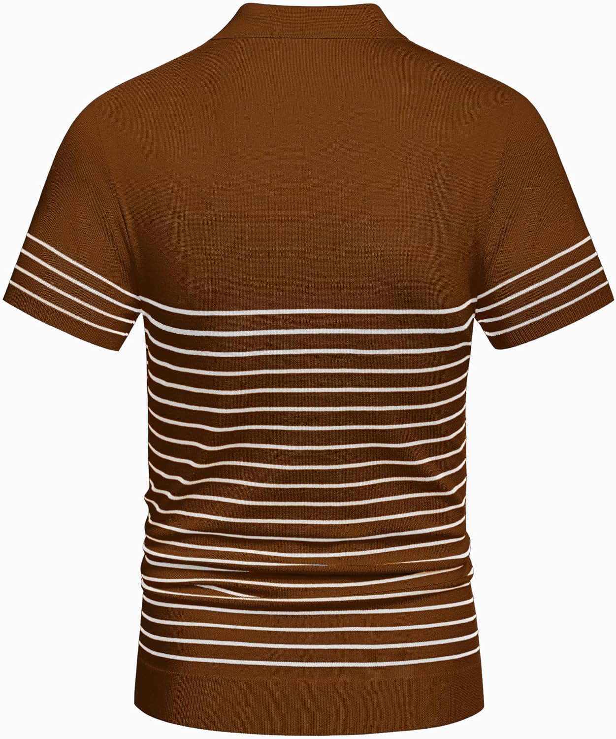 Men's Knit Polo Shirts Short Sleeve Striped Golf Polo Shirts Casual T Shirt - Imagen 72 de 128