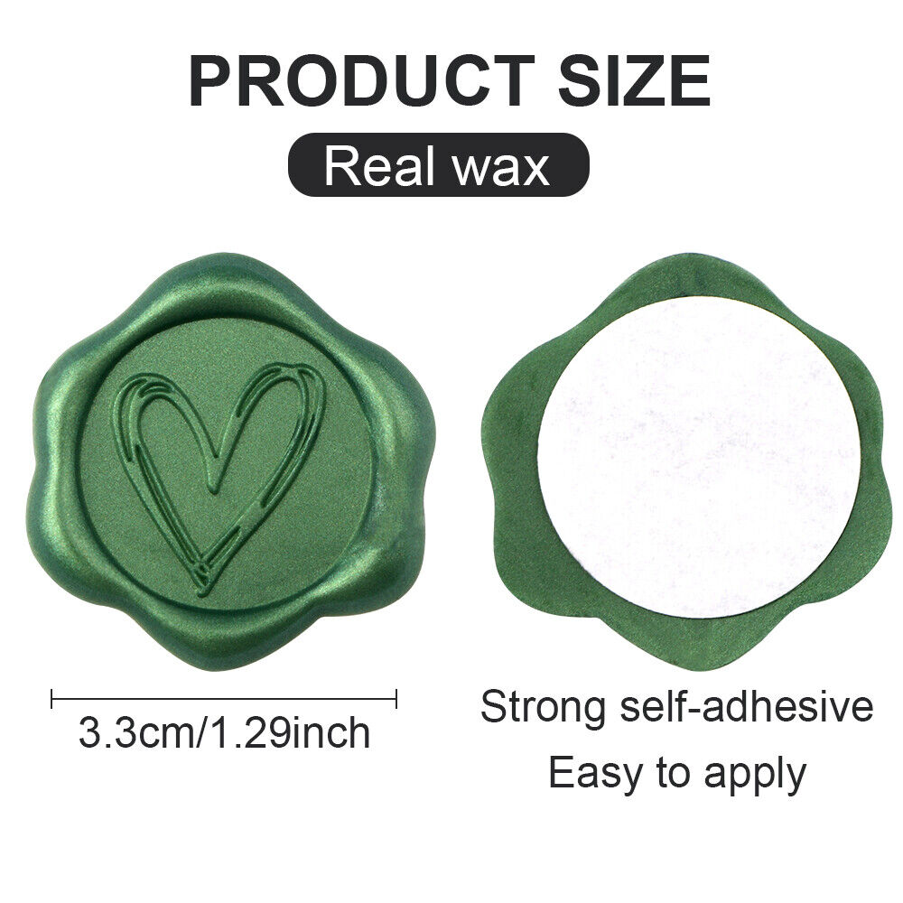 50Pcs Heart Wax Seal Stickers Self Adhesive Envelope Seal Stickers Xmas Gifts