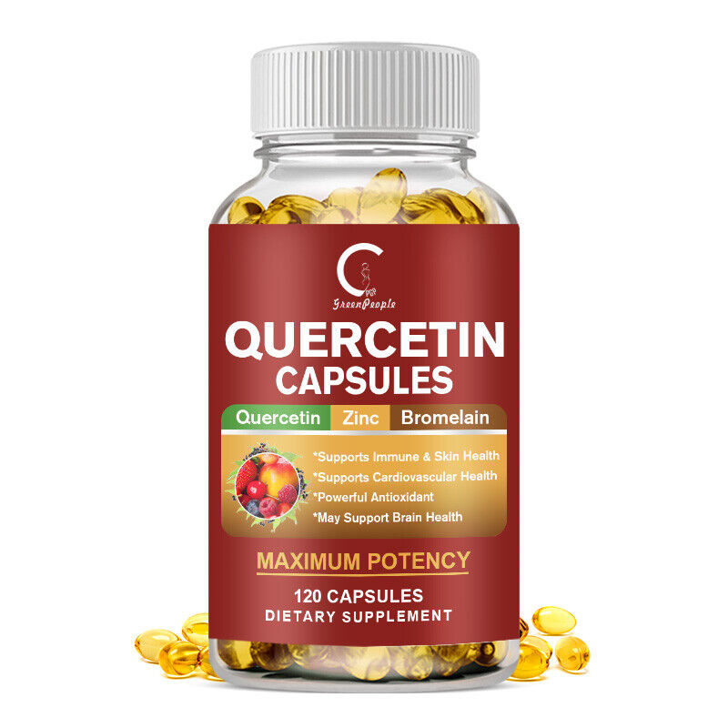 Quercetin Capsules 600mg w/ Bromelain Zinc Antioxidant & Immune Support