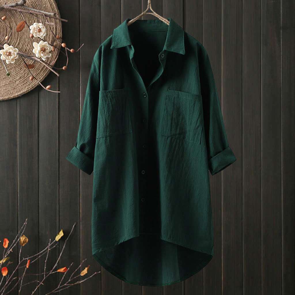 Damen Übergröße Baumwolle Leinen Tunika Top Locker Baggy Oversize Bluse Kleid - Bild 21 von 24