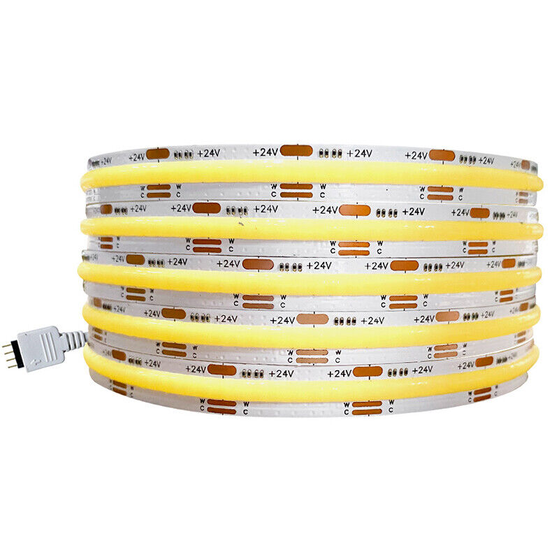 24V 2700K to 6500K CCT Dimmable COB LED Strip 608LED Light Tape Lights WW/NW/CW - Picture 11 of 12