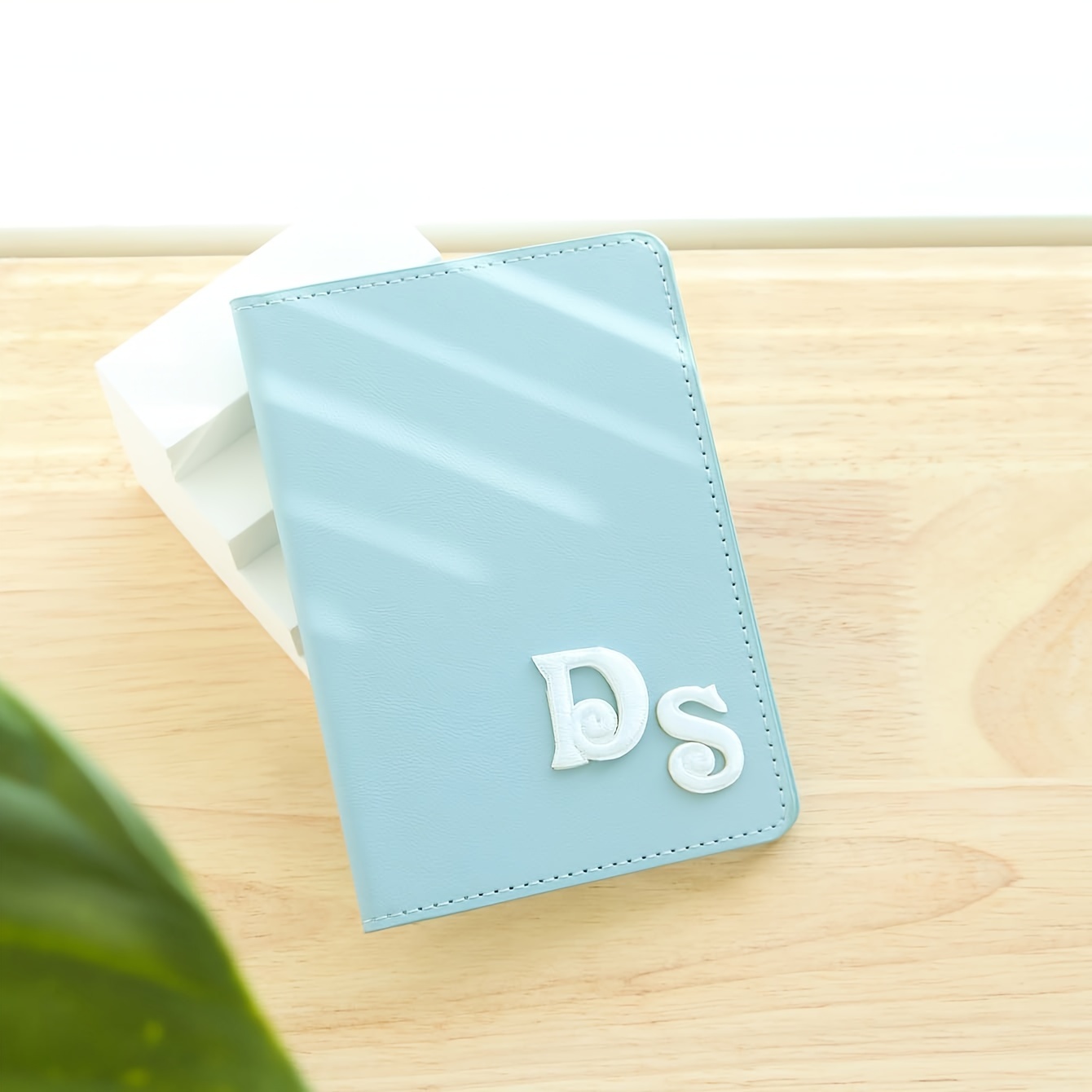 Personalized Plump Embroidered Two Initial Letters Passport Sleeve, Cards Holder