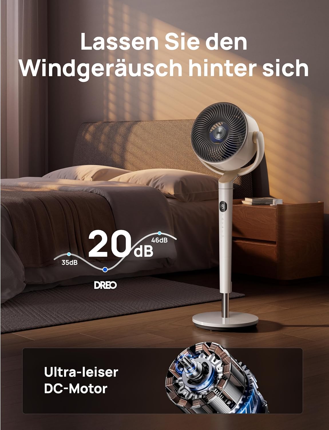 Dreo Smart Standventilator mit RGB Light, 120° +120° Oszillierender Ventilator - Bild 21 von 23