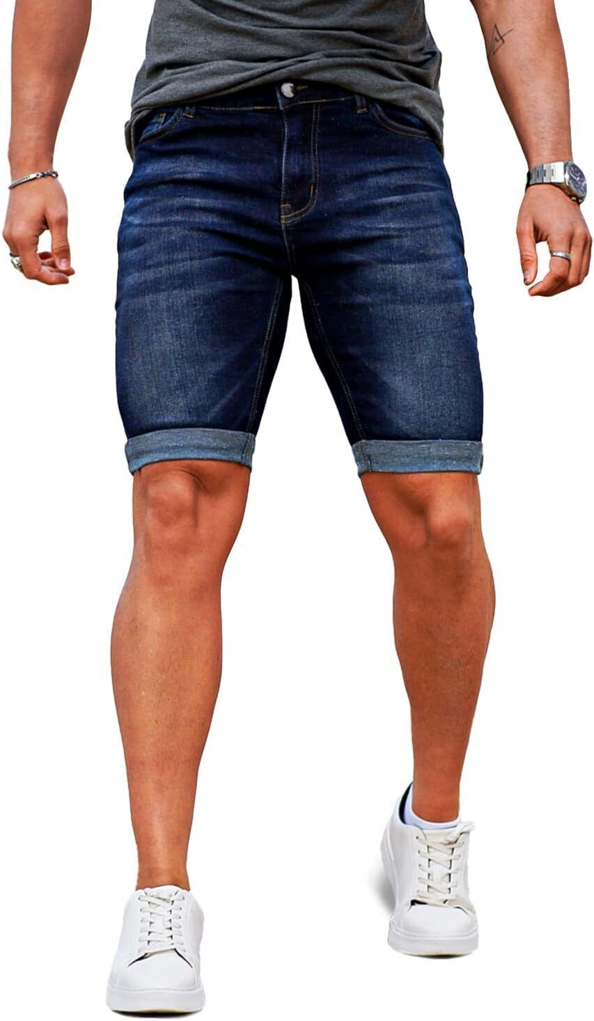 Men's Denim Shorts Slim Fit Stretch Short Jeans,Breathable,Easy Care,comfortable - Bild 26 von 49