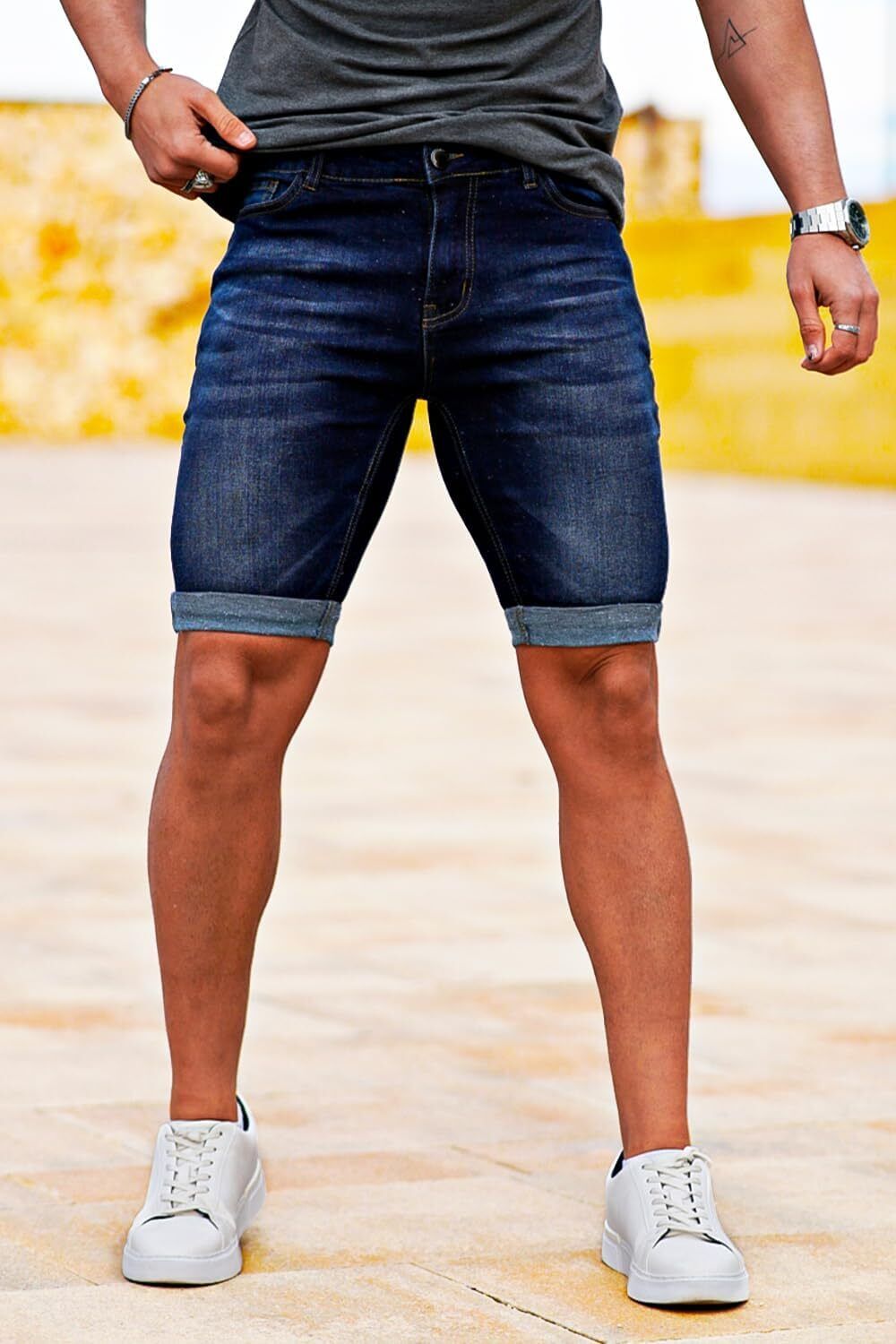 Men's Denim Shorts Slim Fit Stretch Short Jeans,Breathable,Easy Care,comfortable - Bild 33 von 49
