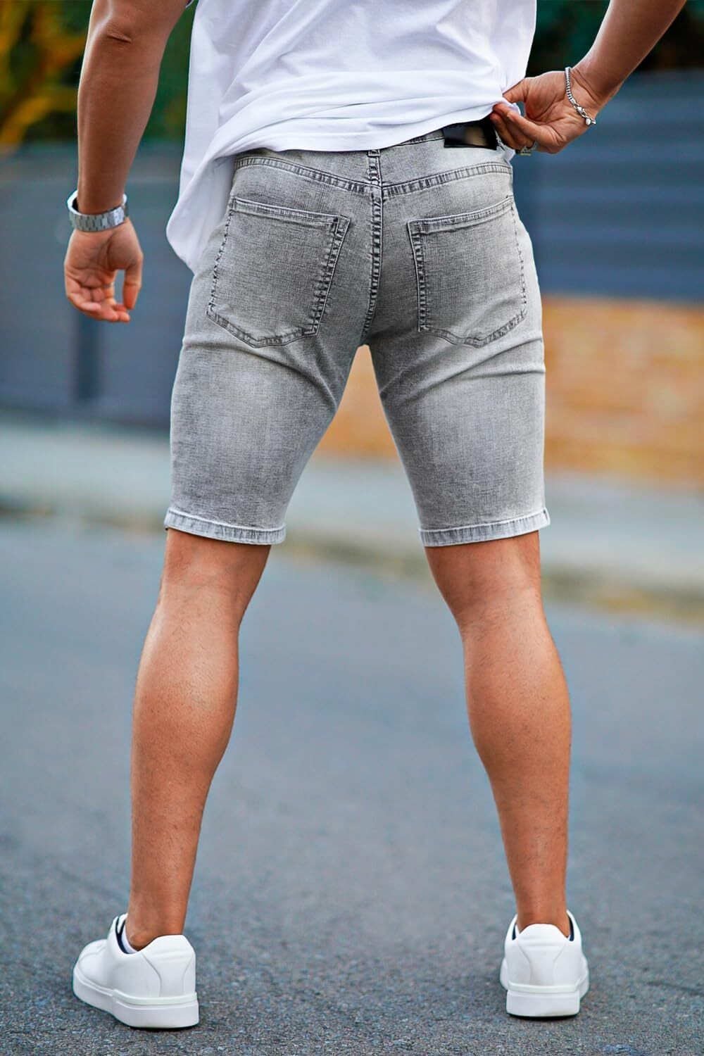 Men's Denim Shorts Slim Fit Stretch Short Jeans,Breathable,Easy Care,comfortable - Bild 40 von 49