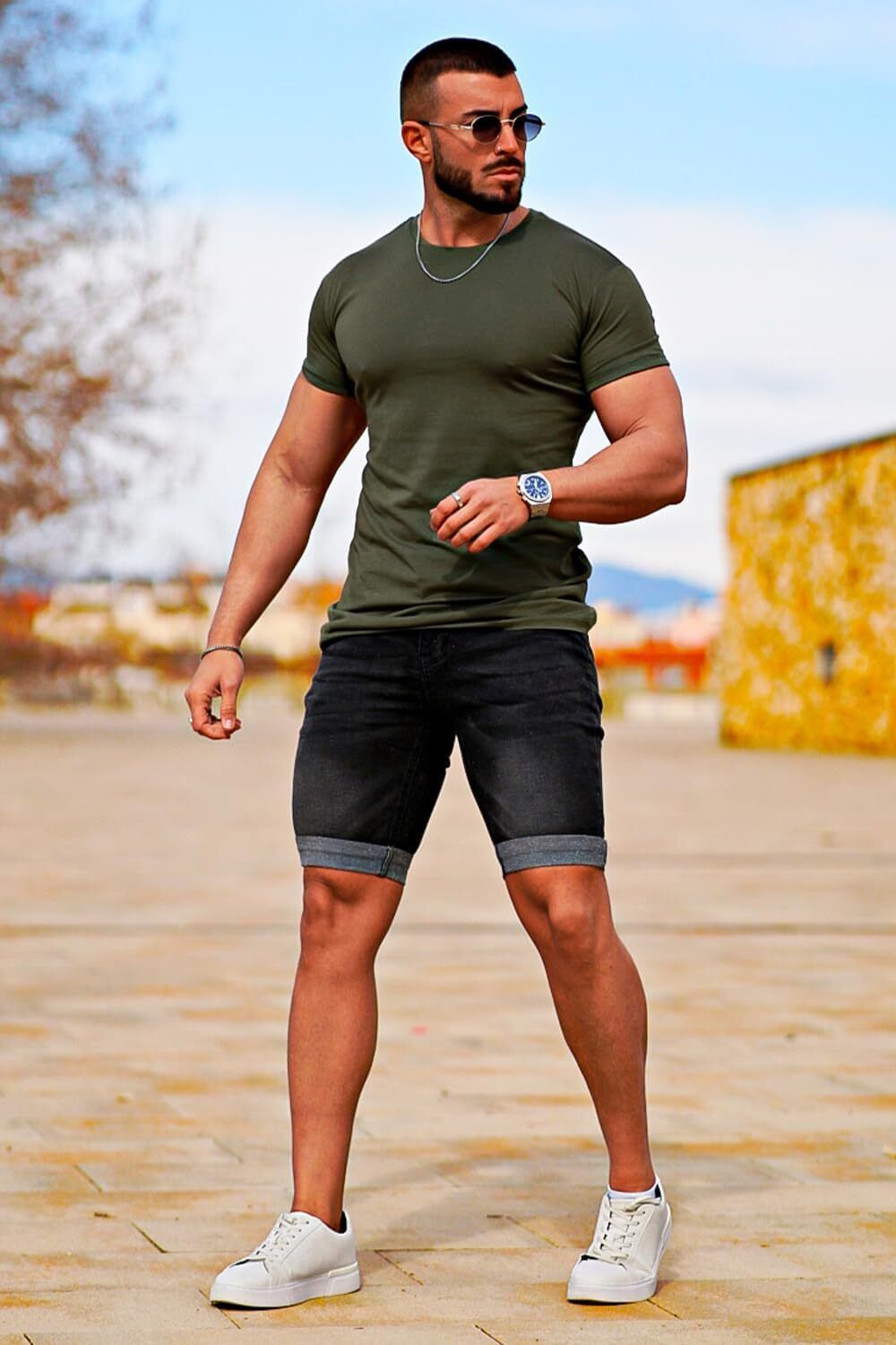 Men's Denim Shorts Slim Fit Stretch Short Jeans,Breathable,Easy Care,comfortable - Bild 43 von 49