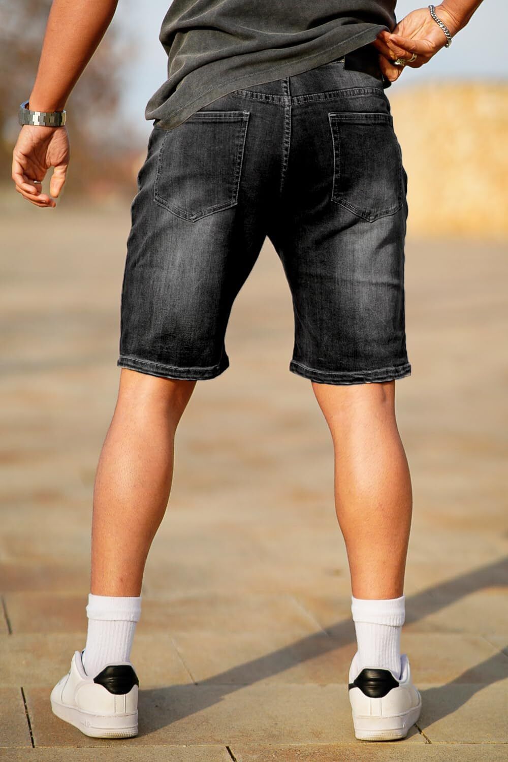 Men's Denim Shorts Slim Fit Stretch Short Jeans,Breathable,Easy Care,comfortable - Bild 49 von 49