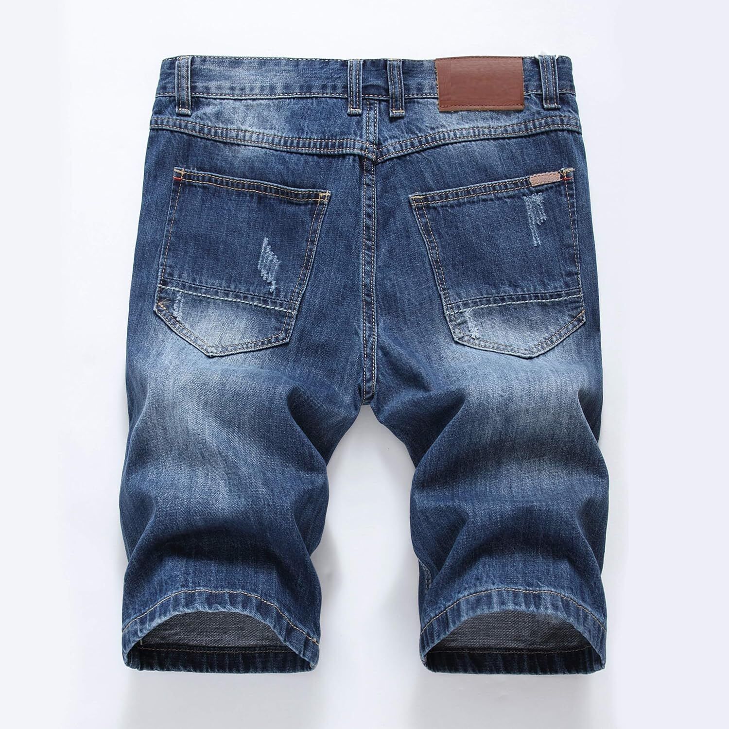 Men's Casual Denim Shorts Classic Fit Distressed Summer Ripped Short Jeans - Picture 34 of 50