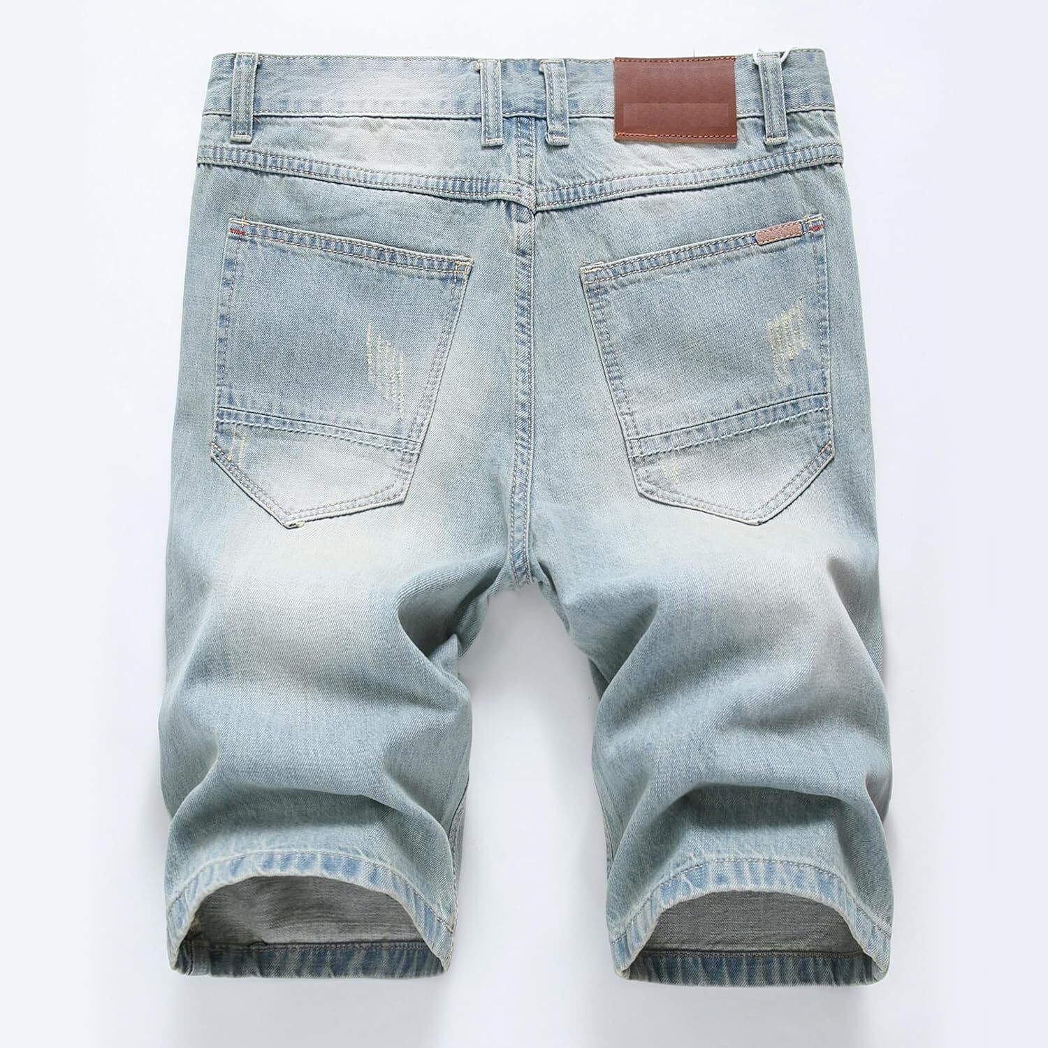 Men's Casual Denim Shorts Classic Fit Distressed Summer Ripped Short Jeans - Picture 44 of 50