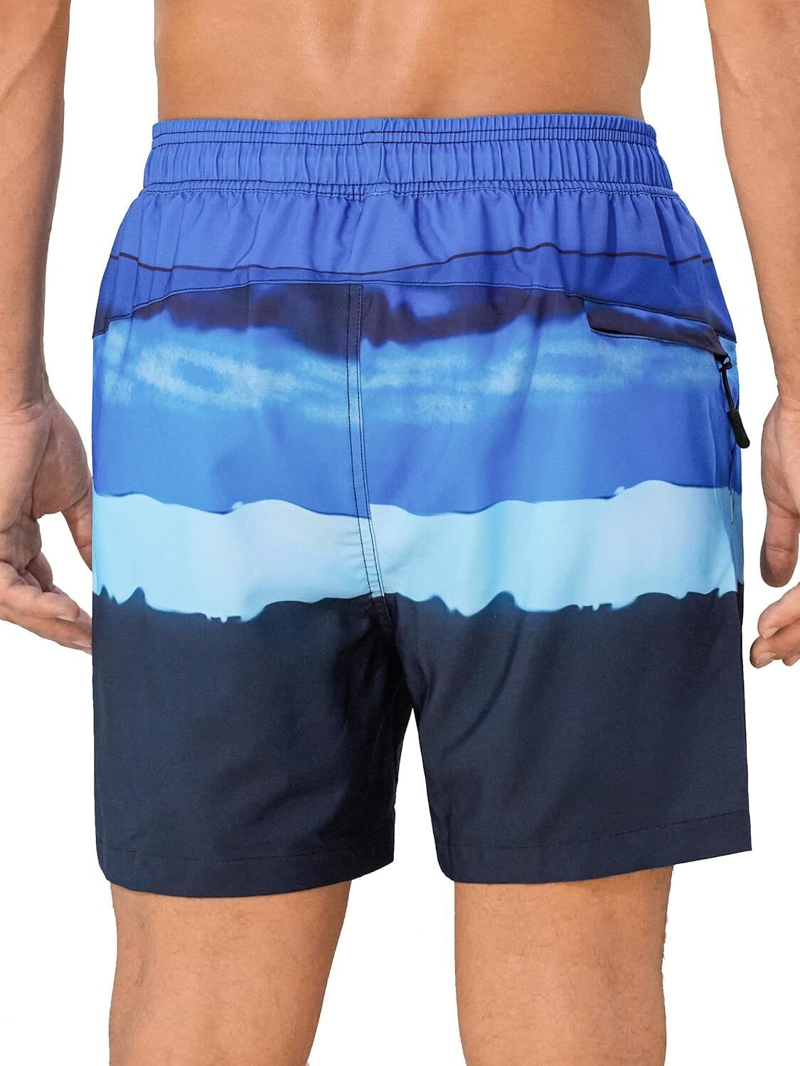 Men's Swim Trunks Quick-Dry 6-Inch Shorts with Compression Liner Zipper Pockets - Picture 27 of 64