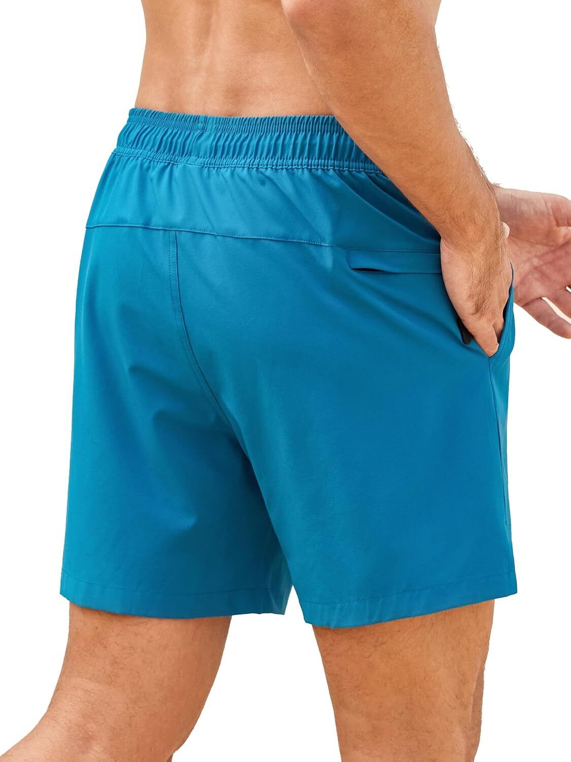 Men's Swim Trunks Quick-Dry 6-Inch Shorts with Compression Liner Zipper Pockets - Picture 36 of 64