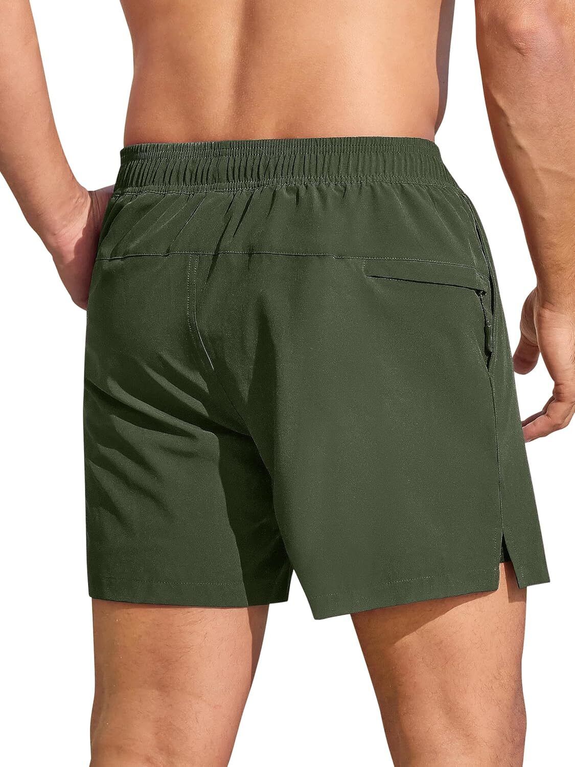 Men's Swim Trunks Quick-Dry 6-Inch Shorts with Compression Liner Zipper Pockets - Picture 42 of 64
