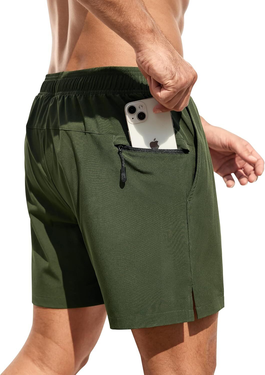 Men's Swim Trunks Quick-Dry 6-Inch Shorts with Compression Liner Zipper Pockets - Picture 43 of 64