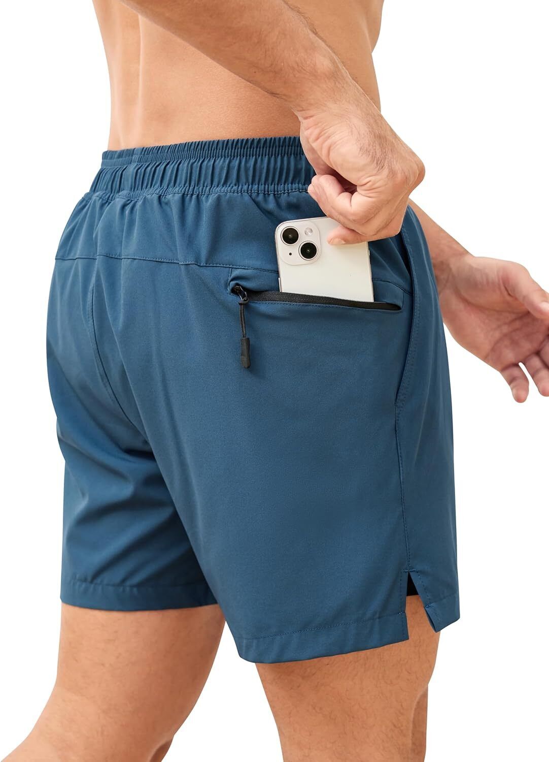 Men's Swim Trunks Quick-Dry 6-Inch Shorts with Compression Liner Zipper Pockets - Picture 49 of 64