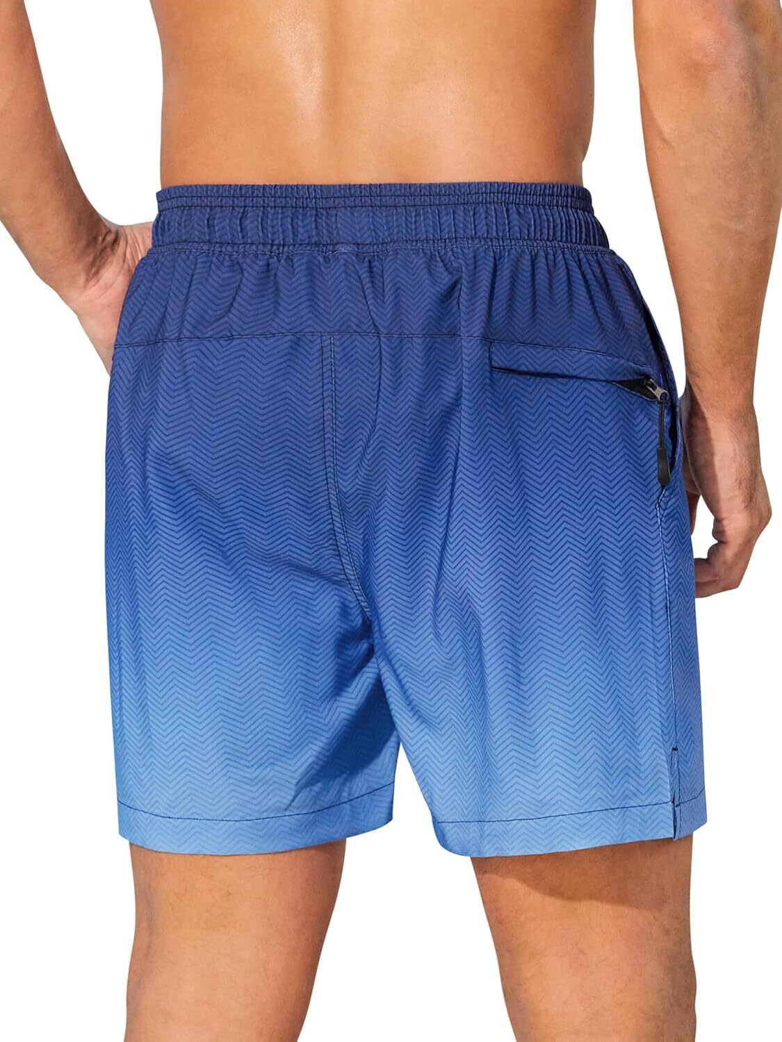 Men's Swim Trunks Quick-Dry 6-Inch Shorts with Compression Liner Zipper Pockets - Picture 54 of 64