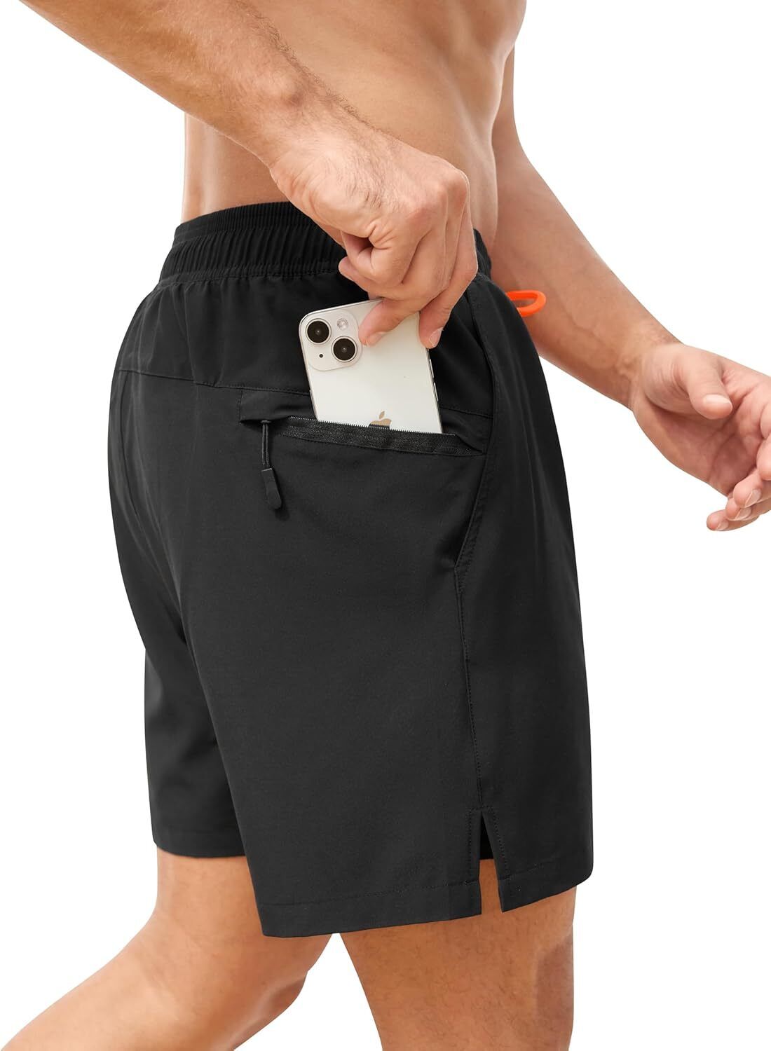 Men's Swim Trunks Quick-Dry 6-Inch Shorts with Compression Liner Zipper Pockets - Picture 61 of 64