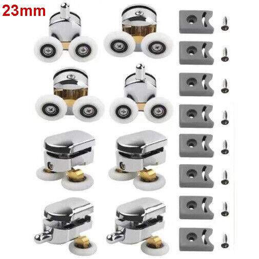 8x Twins Shower Screen Door Rollers Runners Wheels Top and Bottom Replacement UK