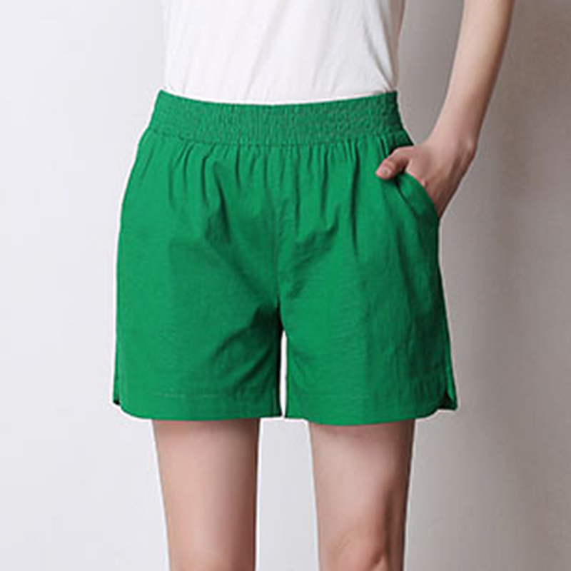 Summer Women's Casual Linen Shorts Trunks Ladies Elastic Waist Beach Short Pants - Picture 25 of 40