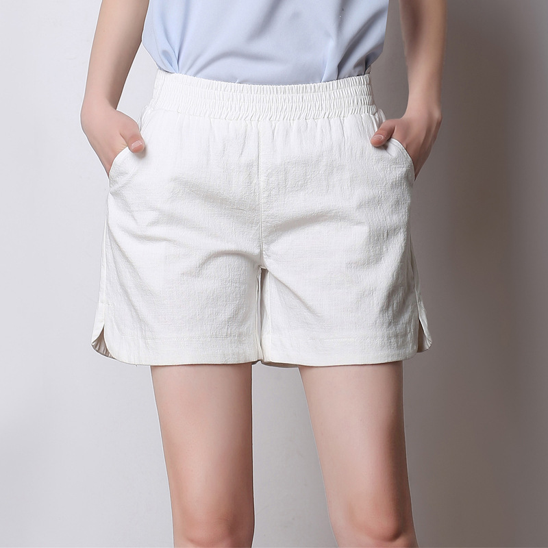 Summer Women's Casual Linen Shorts Trunks Ladies Elastic Waist Beach Short Pants - Picture 28 of 40
