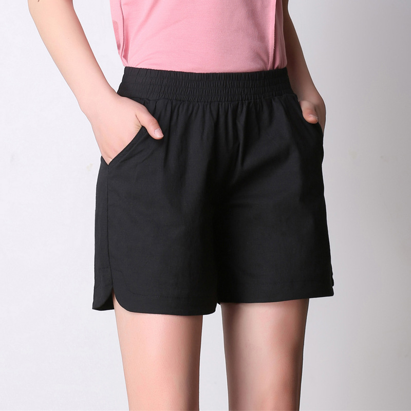 Summer Women's Casual Linen Shorts Trunks Ladies Elastic Waist Beach Short Pants - Picture 29 of 40