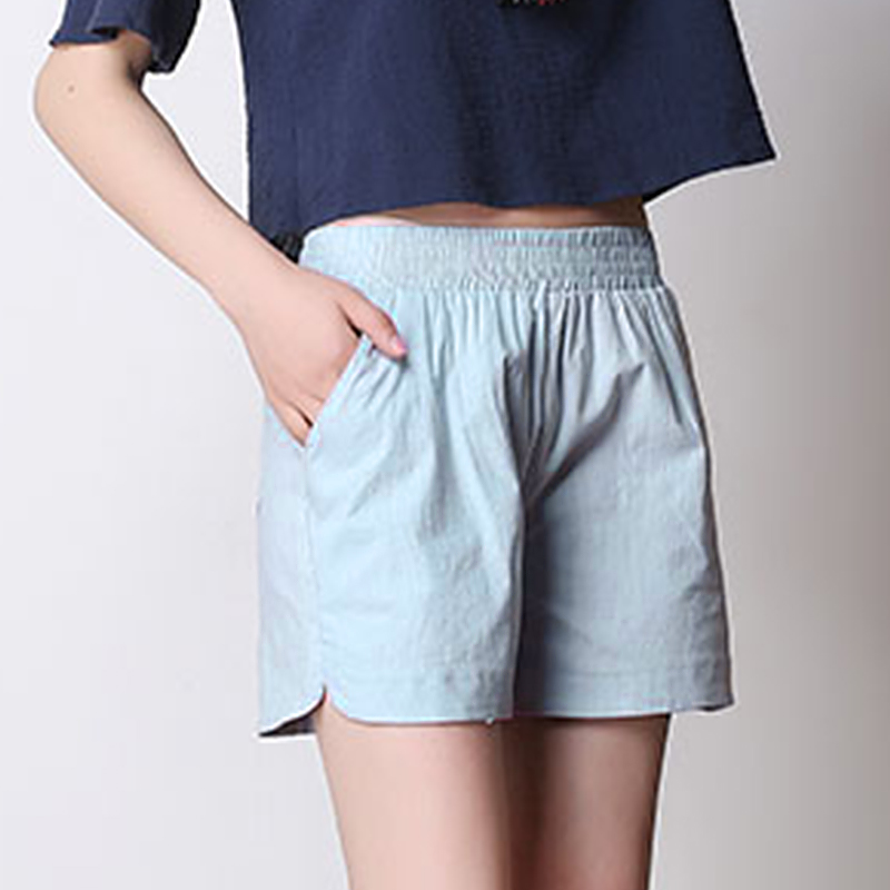 Summer Women's Casual Linen Shorts Trunks Ladies Elastic Waist Beach Short Pants - Picture 37 of 40