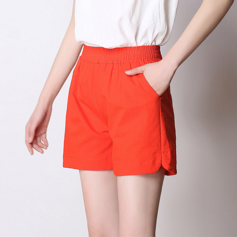 Summer Women's Casual Linen Shorts Trunks Ladies Elastic Waist Beach Short Pants - Picture 39 of 40