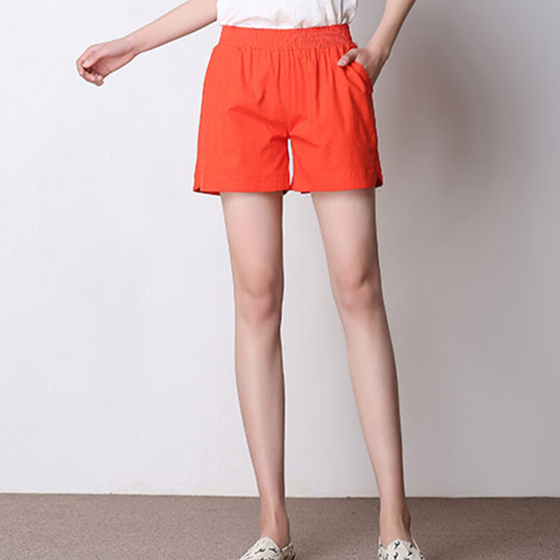Summer Women's Casual Linen Shorts Trunks Ladies Elastic Waist Beach Short Pants - Picture 40 of 40
