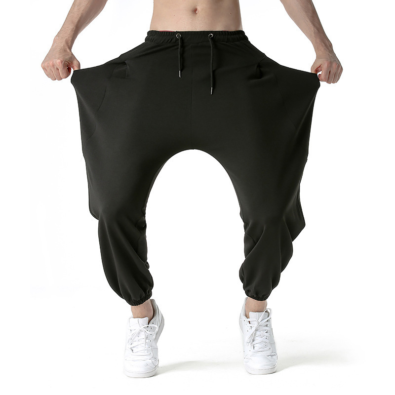 Mens Loose Drawstring Harem Pants Drop Crotch Hippie Trousers Pocket Sweatpants - Picture 23 of 30
