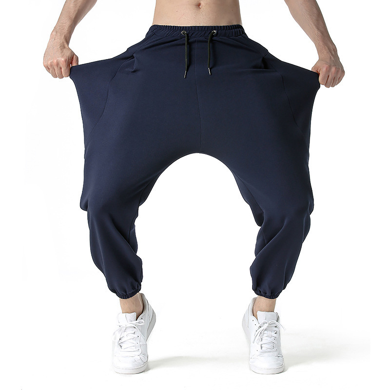 Mens Loose Drawstring Harem Pants Drop Crotch Hippie Trousers Pocket Sweatpants - Picture 29 of 30