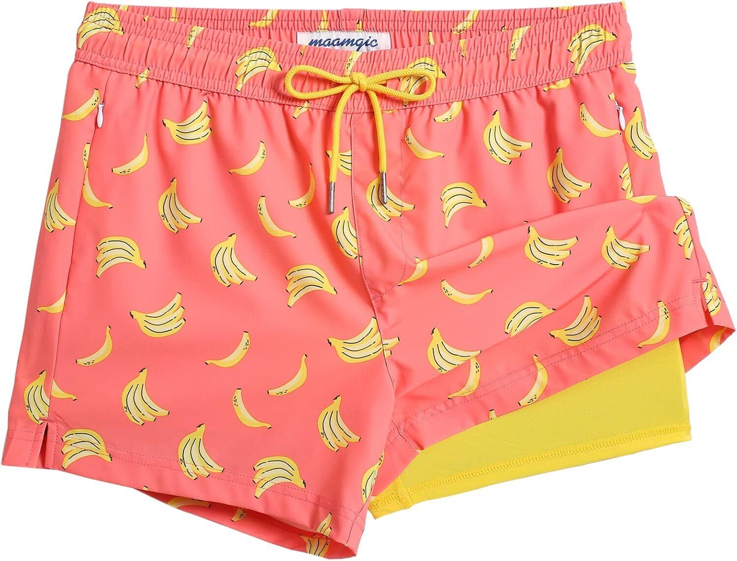 Men's Quick-Dry Swim Trunks with Compression Liner Stretch Fabric Zipper Pockets - Picture 25 of 47