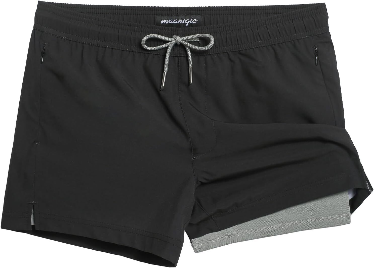 Men's Quick-Dry Swim Trunks with Compression Liner Stretch Fabric Zipper Pockets - Picture 28 of 47