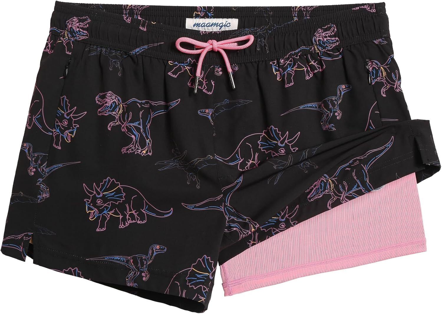 Men's Quick-Dry Swim Trunks with Compression Liner Stretch Fabric Zipper Pockets - Picture 40 of 47